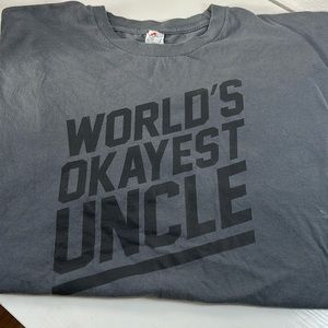 Gray three XL T-shirt world okayest uncle